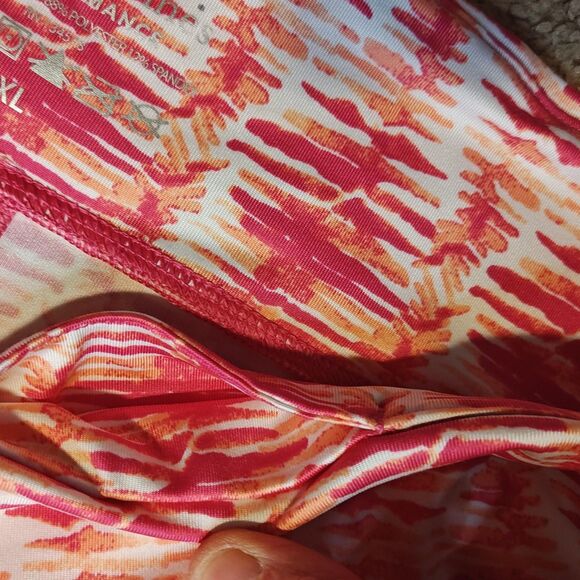 Vineyard Vines Performance Leggings Womens XL Pink/Orange Print Back Zip Pocket - Picture 4 of 9
